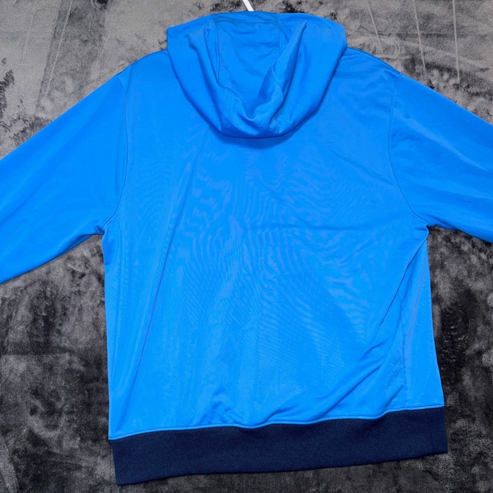 Nike Mens Colorblock Half Zip Hoodie Blue Navy Orange Swoosh Size M - Picture 3 of 15